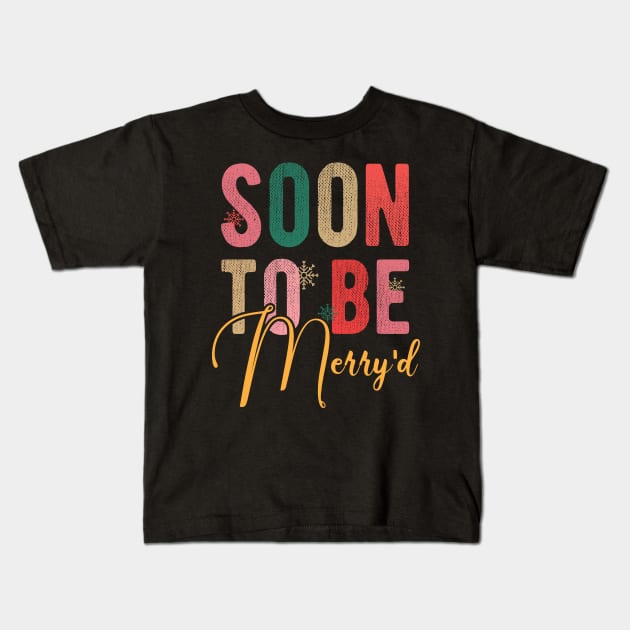 Color Soon to be Merry'd Kids T-Shirt by printalpha-art